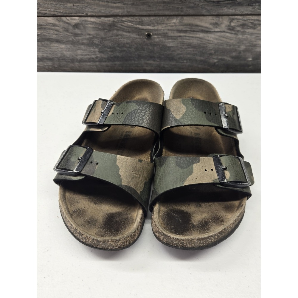 Birkenstock Arizona Kid 34 US 3 Green Camouflage Camo Birko Flor Sandals Buckle - Picture 3 of 6